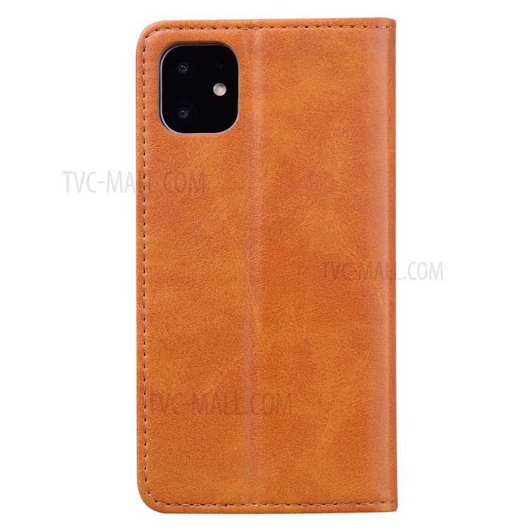 Business Style Splicing Protector Auto-absorbed Leather Wallet Case for iPhone 12 Pro Max 6.7 inch - Brown-3