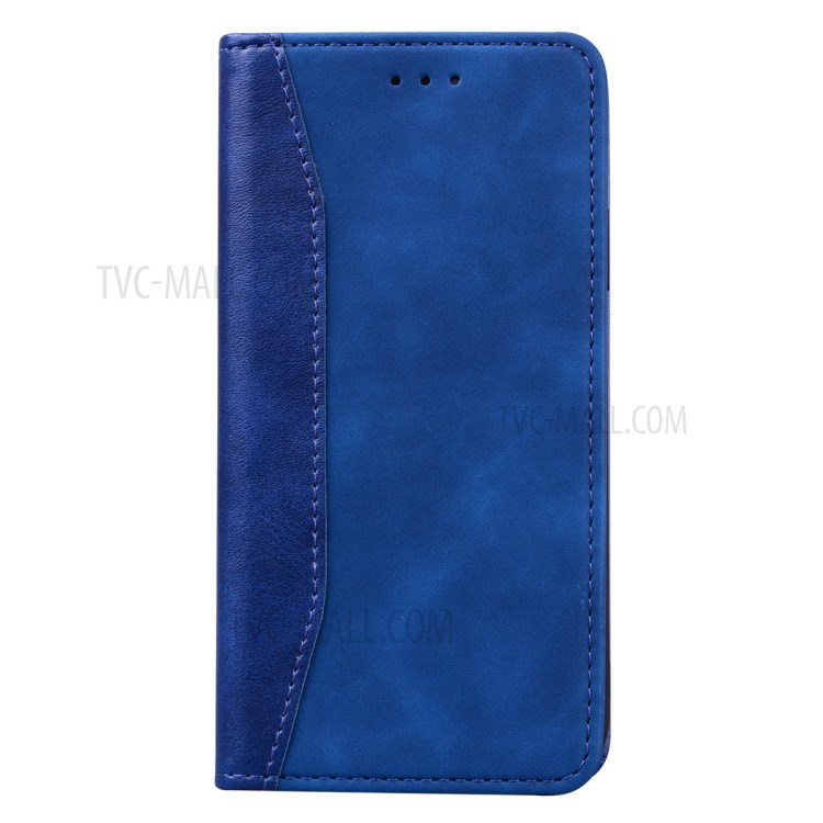 Business Style Splicing Stand Auto-absorbed Leather Protector Case for iPhone XS Max 6.5 inch - Baby Blue-2