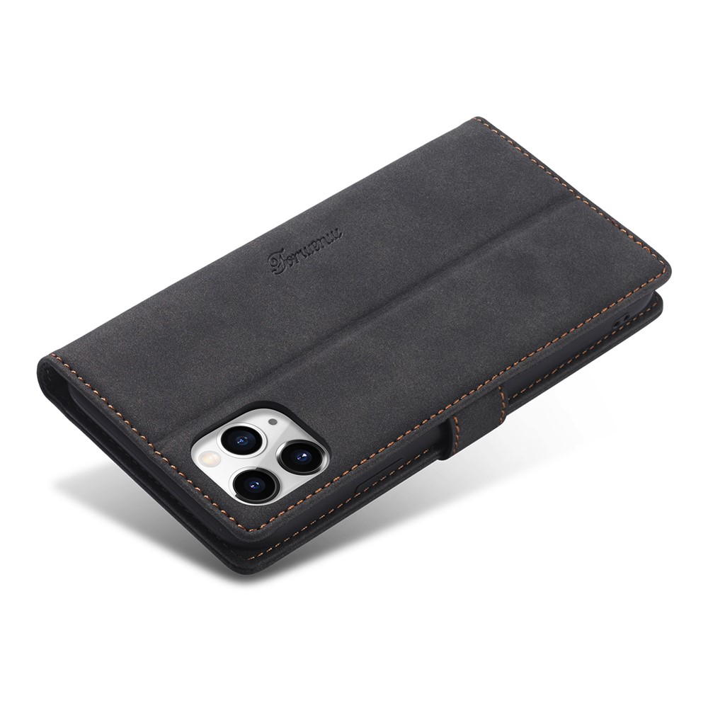 FORWENW F1 Series Leather Wallet Stand Cover Case for iPhone 12 mini - Black-6