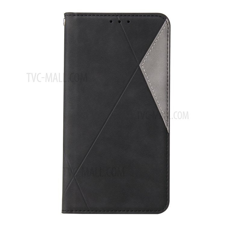 Geometric Splicing Card Slots Stand Leather Case for iPhone 12 mini - Black-6