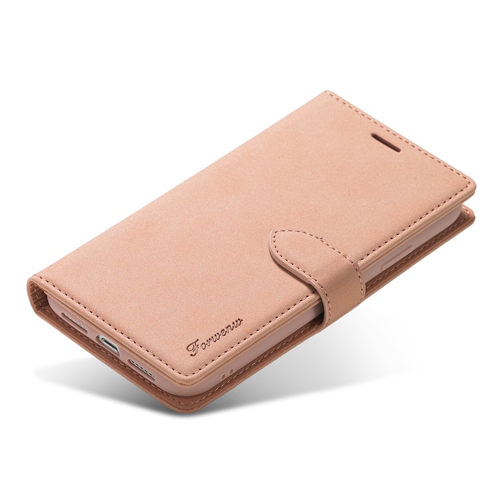 FORWENW F1 Series Case for iPhone XR 6.1 inch Leather Wallet Stand Cover - Rose Gold-5