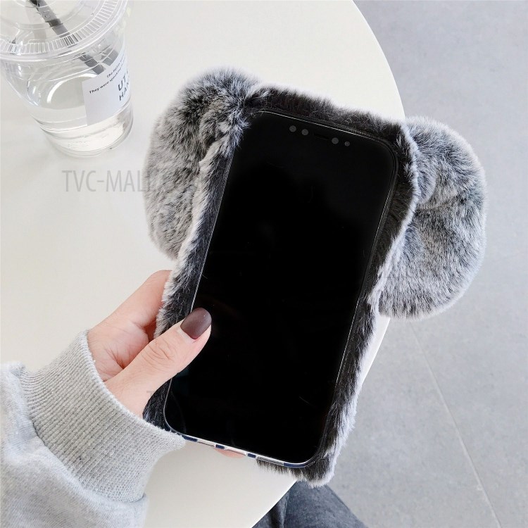 Dog Style Fur Coated TPU Phone Cover for iPhone 12 Pro Max - Grey-3