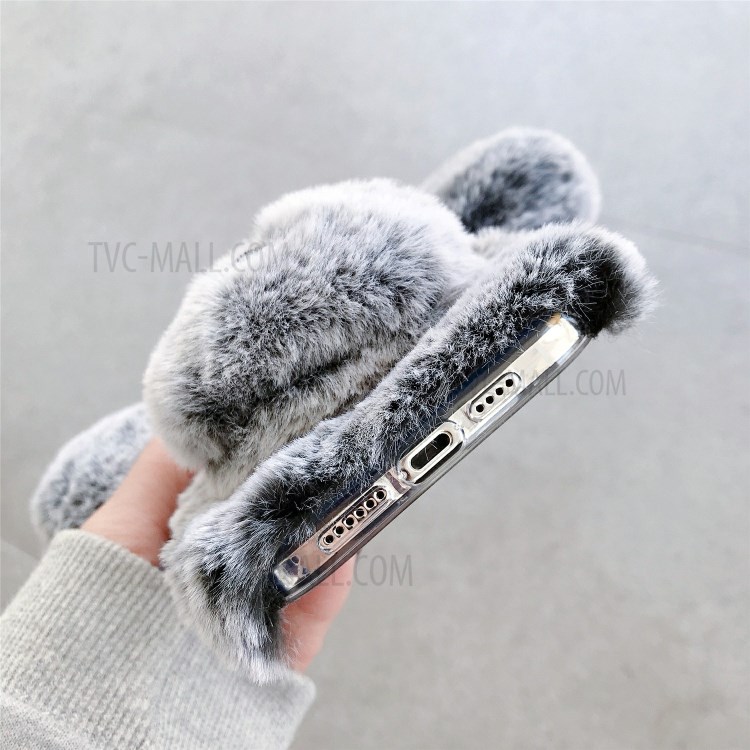 Dog Style Fur Coated TPU Phone Cover for iPhone 12 - Grey-5