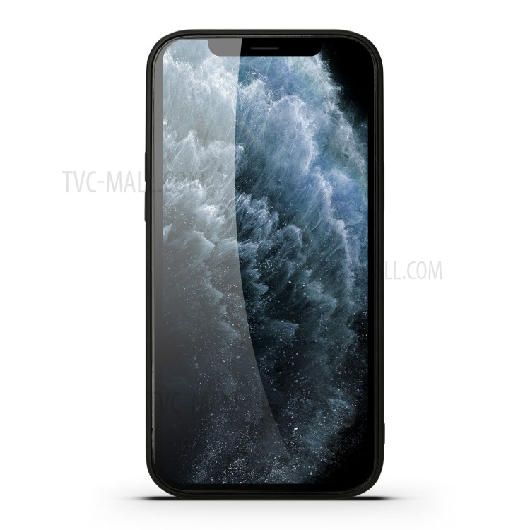 Crocodile Texture Genuine Leather Coated TPU Phone Case for iPhone 12 Pro / iPhone 12 - Black-3