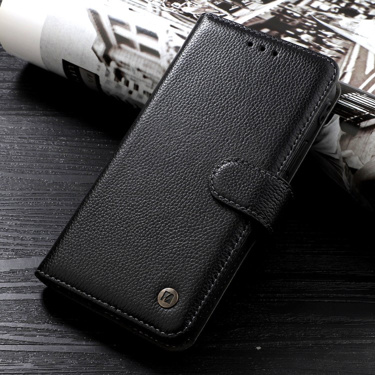 Kaiyue Litchi Texture Couverture Véritable Téléphone Porte-monnaie En Cuir Pour IPhone 11 Pro 5,8 Pouces - Noir-10