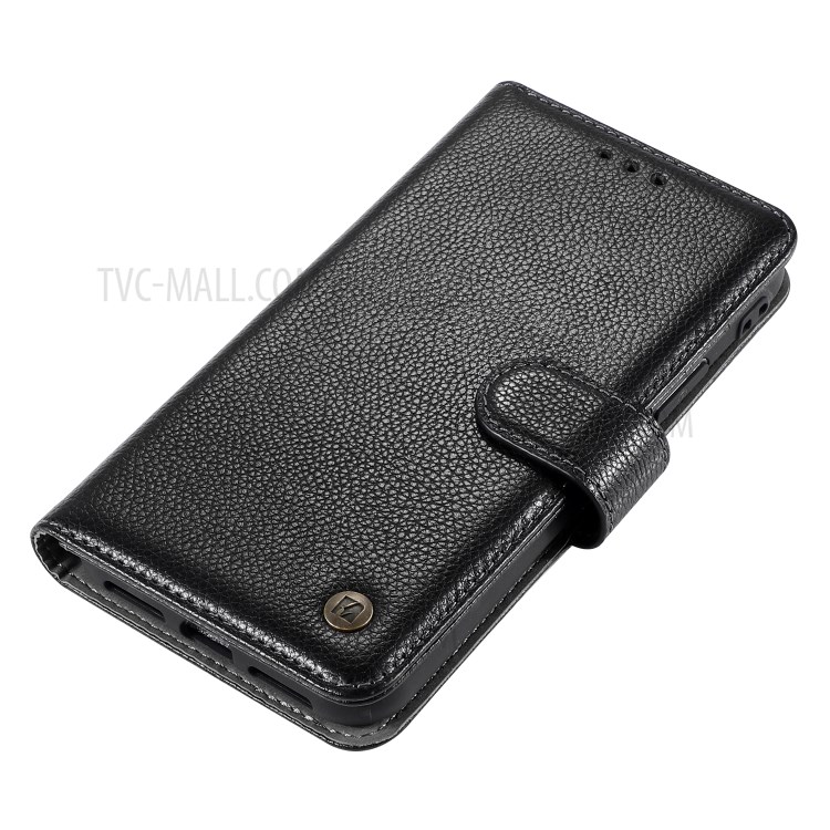 Kaiyue Litchi Texture Couverture Véritable Téléphone Porte-monnaie En Cuir Pour IPhone 11 Pro 5,8 Pouces - Noir-6
