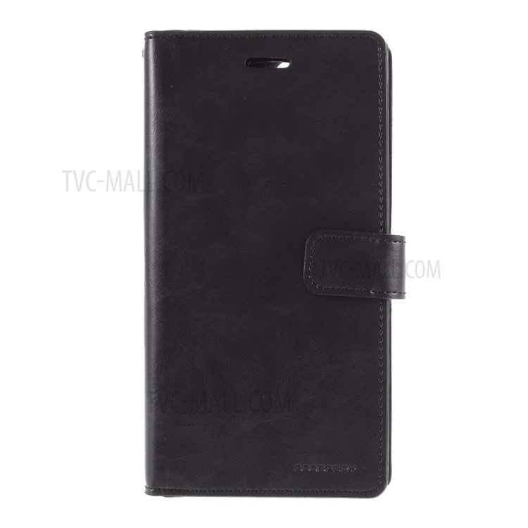 MERCURY GOOSPERY Mansoor Series Wallet Style Leather Cover Case for iPhone 12 5.4-inch - Black-1