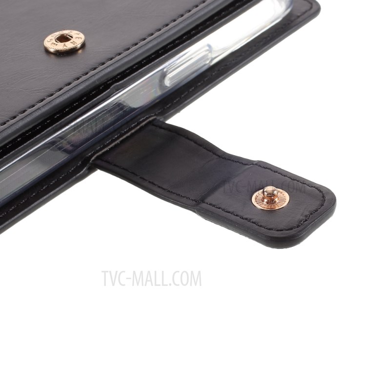 MERCURY GOOSPERY Mansoor Series Wallet Style Leather Cover Case for iPhone 12 5.4-inch - Black-6