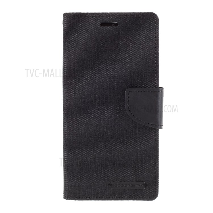 MERCURY GOOSPERY Canvas Diary Leather Cell Phone Cover for iPhone 12 5.4 inch - Black-1