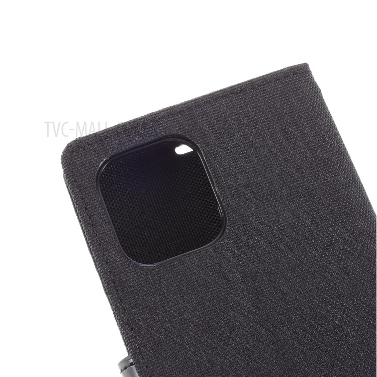 MERCURY GOOSPERY Canvas Diary Leather Cell Phone Cover for iPhone 12 5.4 inch - Black-11