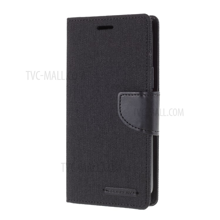 MERCURY GOOSPERY Canvas Diary Leather Case with Wallet for iPhone 12 Max/12 Pro 6.1 inch - Black-2