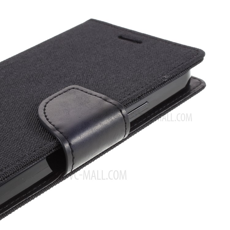 MERCURY GOOSPERY Canvas Diary Leather Case with Wallet for iPhone 12 Max/12 Pro 6.1 inch - Black-7