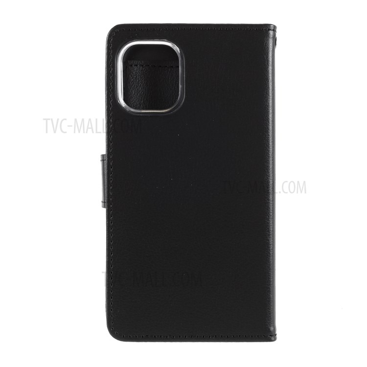 MERCURY GOOSPERY Rich Diary Leather Wallet Protective Case for iPhone 12 5.4 inch - Black-3