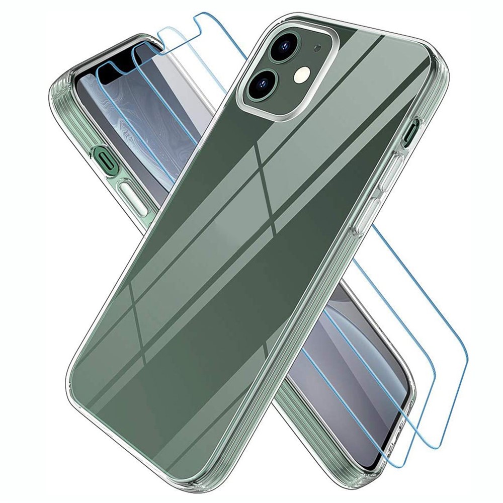 TPU Phone Case for iPhone 12/12 Pro Cover with Tempered Glass Screen Protector-1