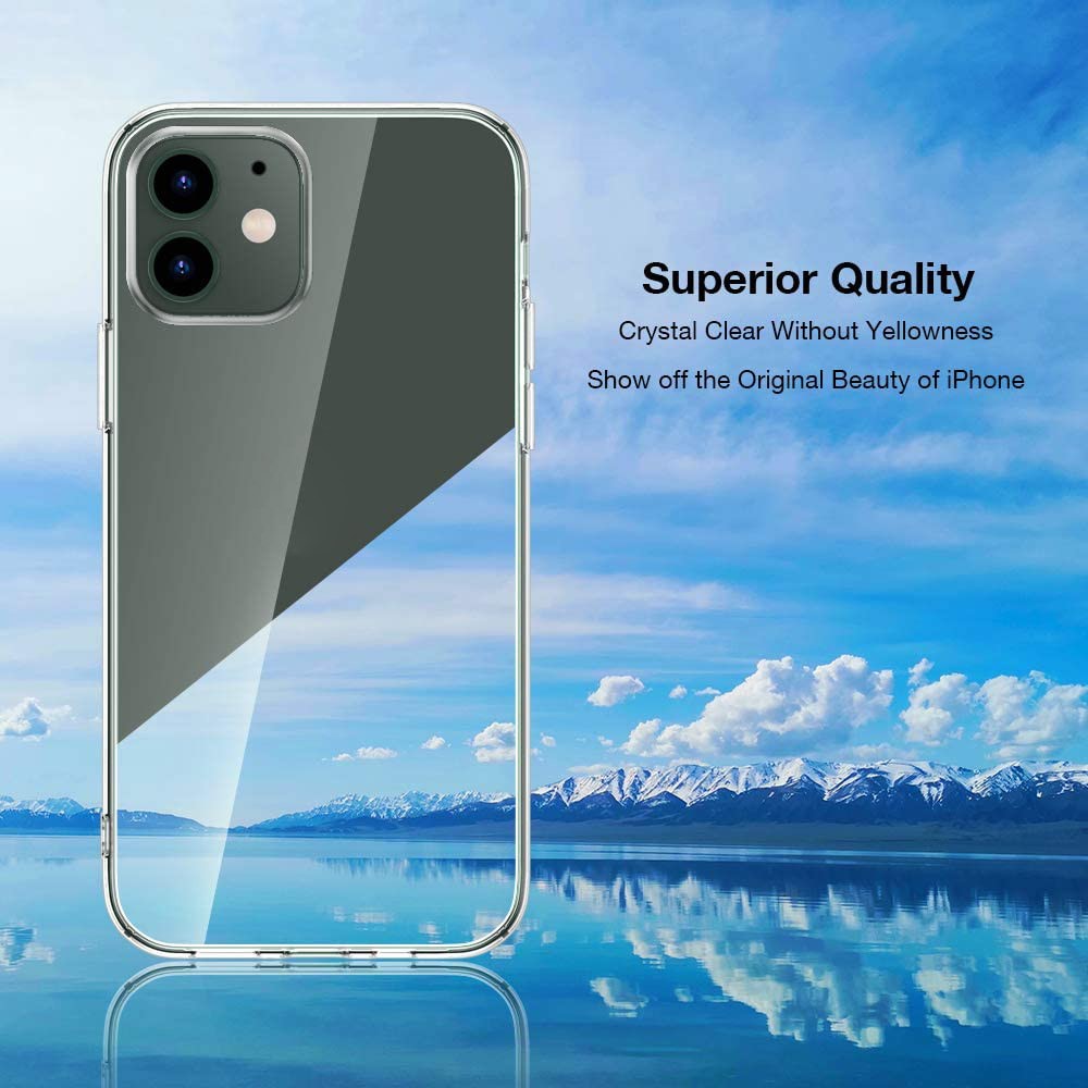 TPU Phone Case for iPhone 12/12 Pro Cover with Tempered Glass Screen Protector-2