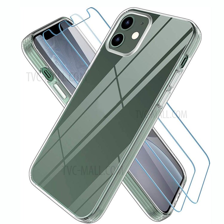 TPU Phone Case with Tempered Glass Screen Protector for iPhone 12 Pro Max Accessory-1