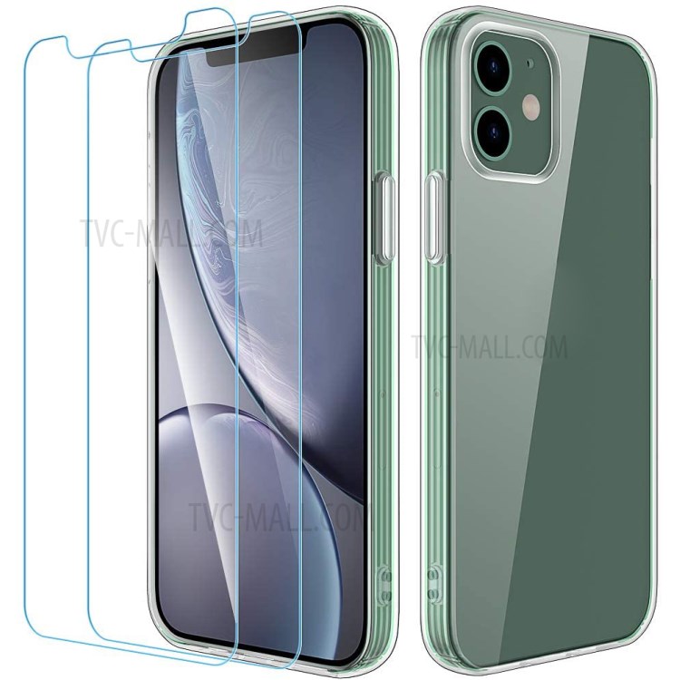 TPU Phone Case with Tempered Glass Screen Protector for iPhone 12 Pro Max Accessory-3