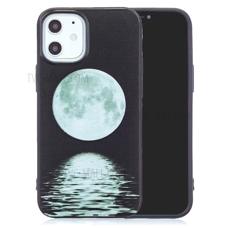 Pattern Printing Matte TPU Shell for iPhone 12 Pro Max - Moon-3