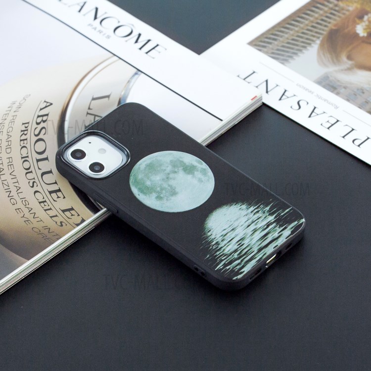 Pattern Printing Matte Case for iPhone 12 mini TPU Shell - Moon-4