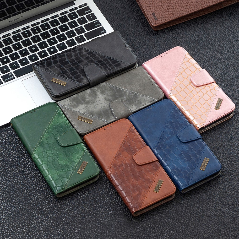 BF04 Splicing Crocodile Texture Wallet Stand Leather Case for iPhone 12 Mini - Black-10