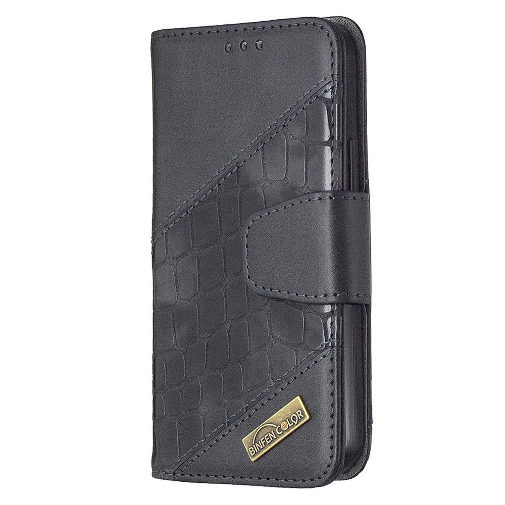 BF04 Splicing Crocodile Texture Wallet Stand Leather Case for iPhone 12 Mini - Black-2