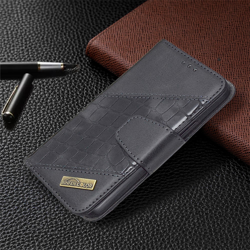 BF04 Splicing Crocodile Texture Wallet Stand Leather Case for iPhone 12 Mini - Black-7