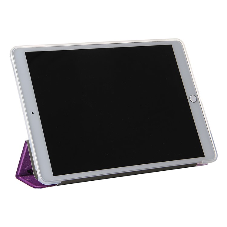 Patterned Leather Case for iPad 10.2 (2020)/10.5 (2020) Tri-fold Stand Tablet Shell - Purple Butterfly-2