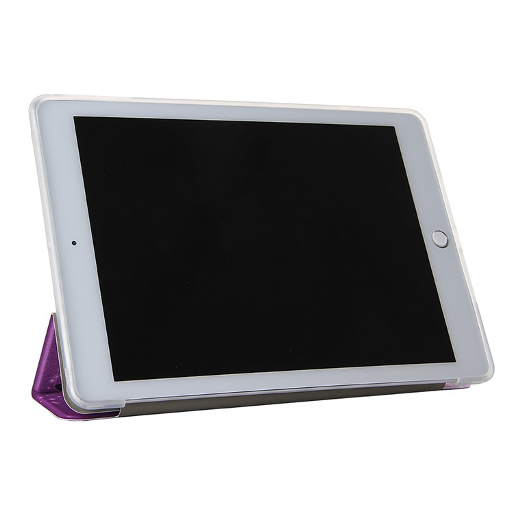 Modelado Tampa De Protecção Para Capas De Couro De 9,7 Polegadas (2,018) / (2,017) / Ar Ipad Suporte (2013) De Tri-dobra - Borboleta Roxa-2
