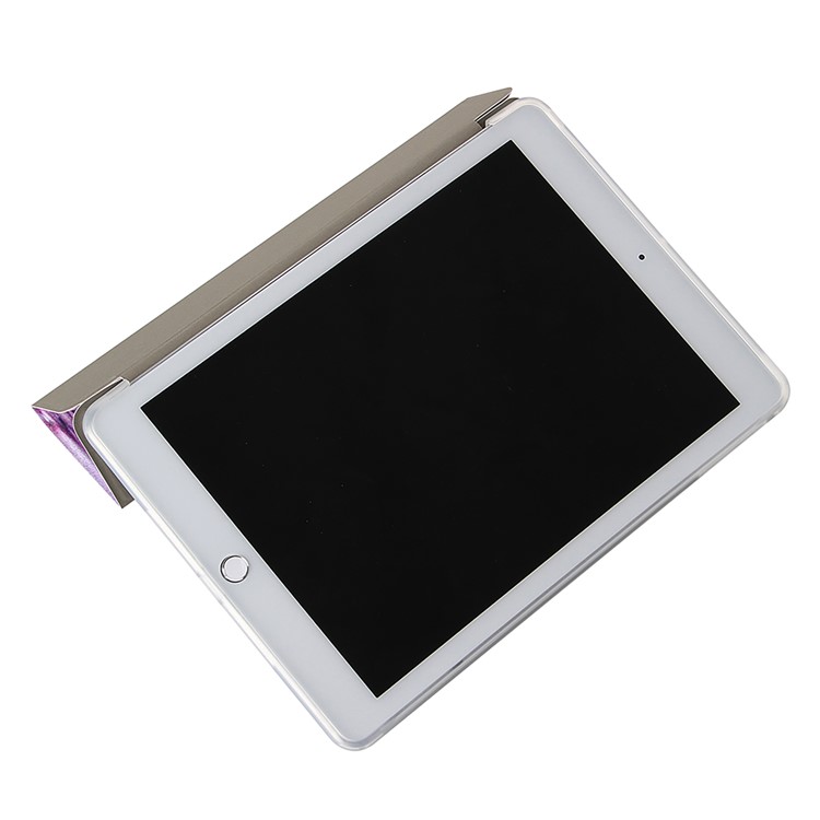 Modelado Tampa De Protecção Para Capas De Couro De 9,7 Polegadas (2,018) / (2,017) / Ar Ipad Suporte (2013) De Tri-dobra - Borboleta Roxa-4