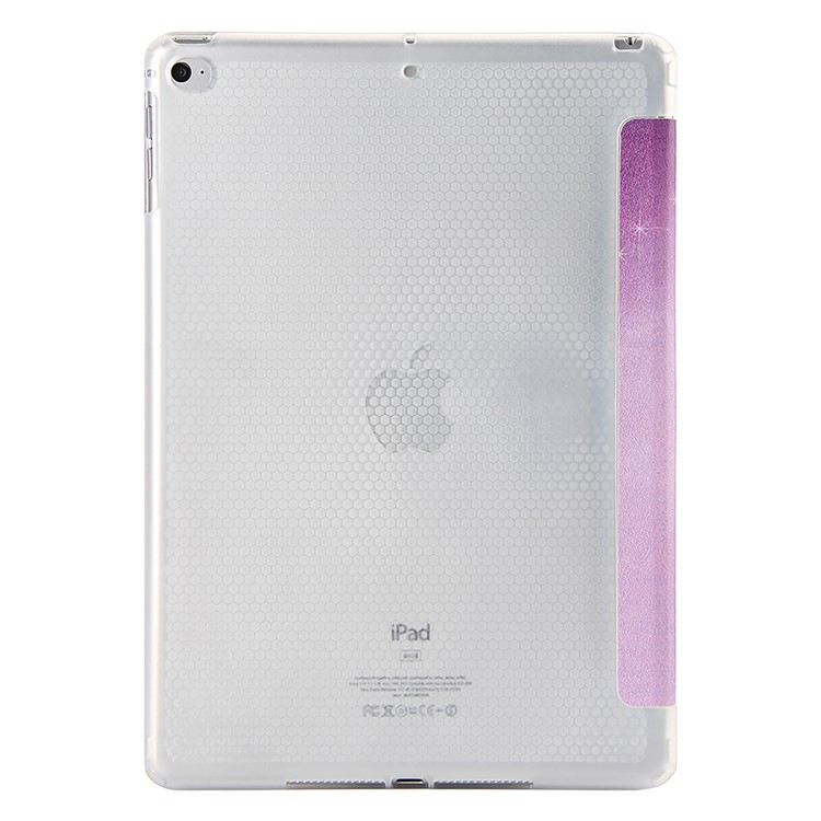 Modelado Tampa De Protecção Para Capas De Couro De 9,7 Polegadas (2,018) / (2,017) / Ar Ipad Suporte (2013) De Tri-dobra - Borboleta Roxa-5