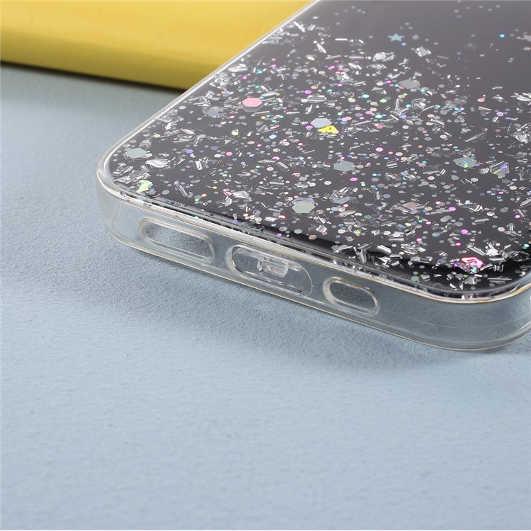 Sparkle Starry Sky Epoxy TPU Shell Case for iPhone 12/12 Pro - Black-4