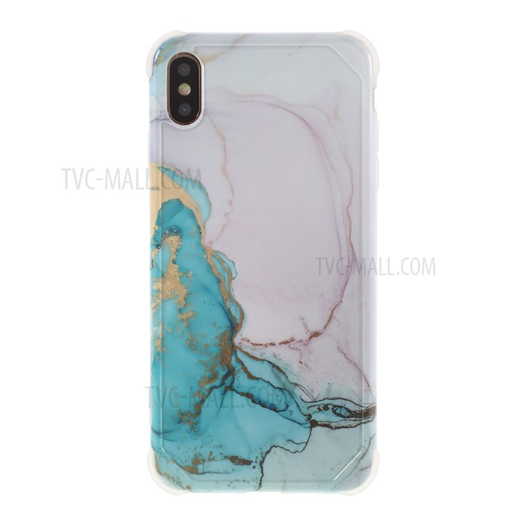 Marble Pattern Four-corner Anti-fall IMD TPU Case for iPhone XS Max 6.5 inch - Style E-1