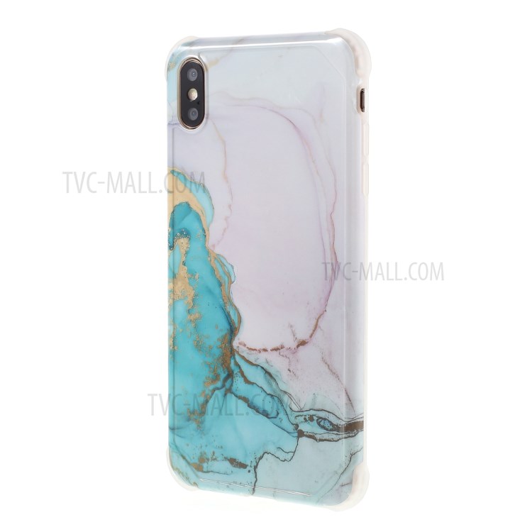 Marble Pattern Four-corner Anti-fall IMD TPU Case for iPhone XS Max 6.5 inch - Style E-2