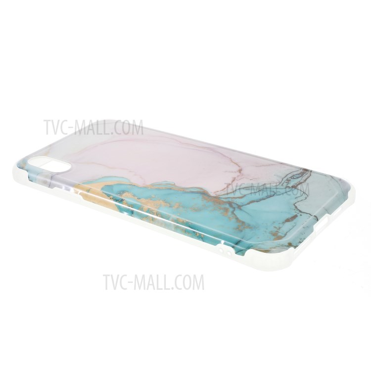 Marble Pattern Four-corner Anti-fall IMD TPU Case for iPhone XS Max 6.5 inch - Style E-4