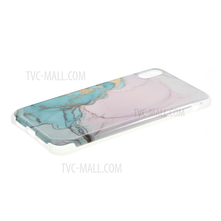 Marble Pattern Four-corner Anti-fall IMD TPU Case for iPhone XS Max 6.5 inch - Style E-5