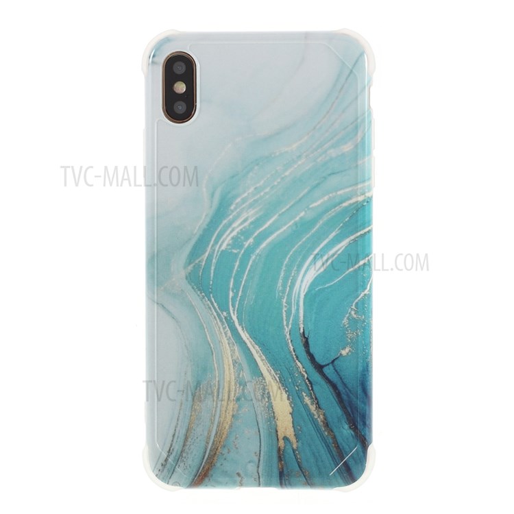 Marble Pattern Four-corner Anti-fall IMD TPU Case for iPhone XS Max 6.5 inch - Style H-1