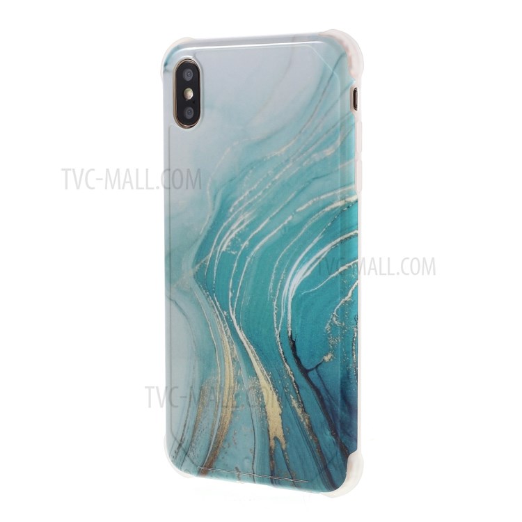 Marble Pattern Four-corner Anti-fall IMD TPU Case for iPhone XS Max 6.5 inch - Style H-2