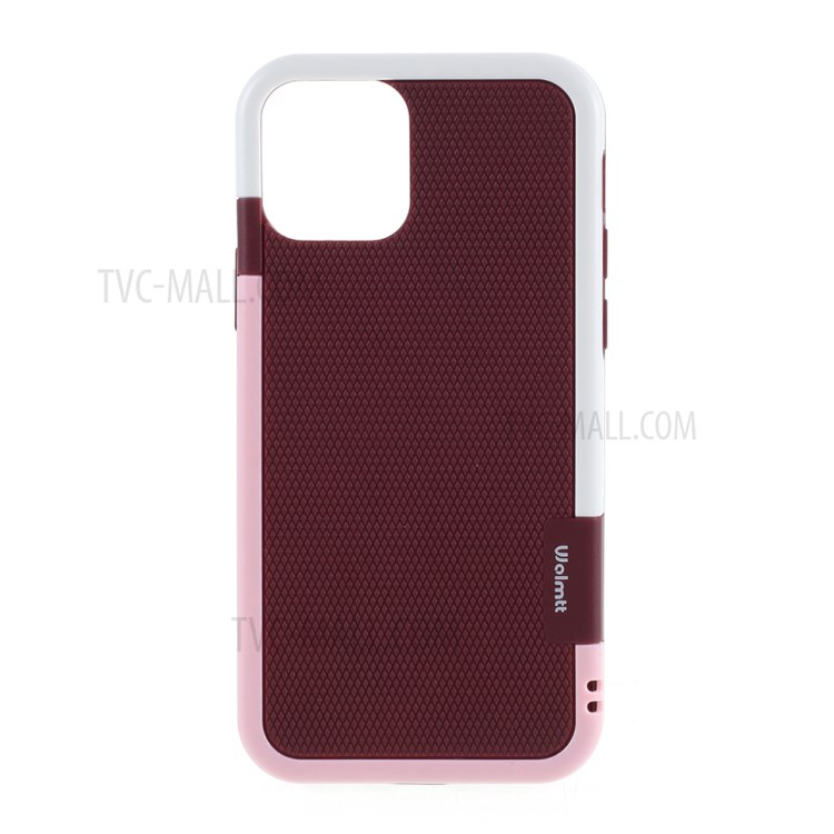 Assorted Color Edge PC + TPU Rhombus Texture Back Case for iPhone 12 Mini - Wine Red-1