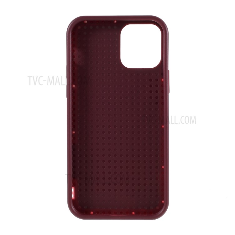 Assorted Color Edge PC + TPU Rhombus Texture Back Case for iPhone 12 Mini - Wine Red-3
