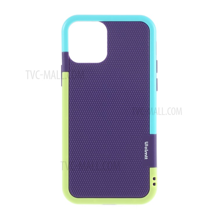 Assorted Color Edge PC + TPU Rhombus Texture Back Case for iPhone 12 Mini - Purple-1