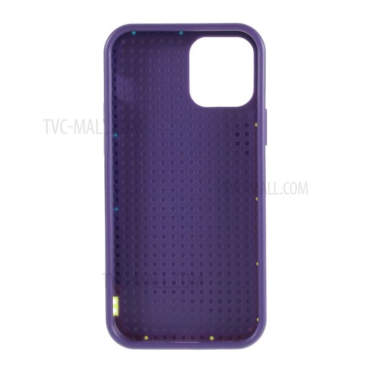 Assorted Color Edge PC + TPU Rhombus Texture Back Case for iPhone 12 Mini - Purple-3