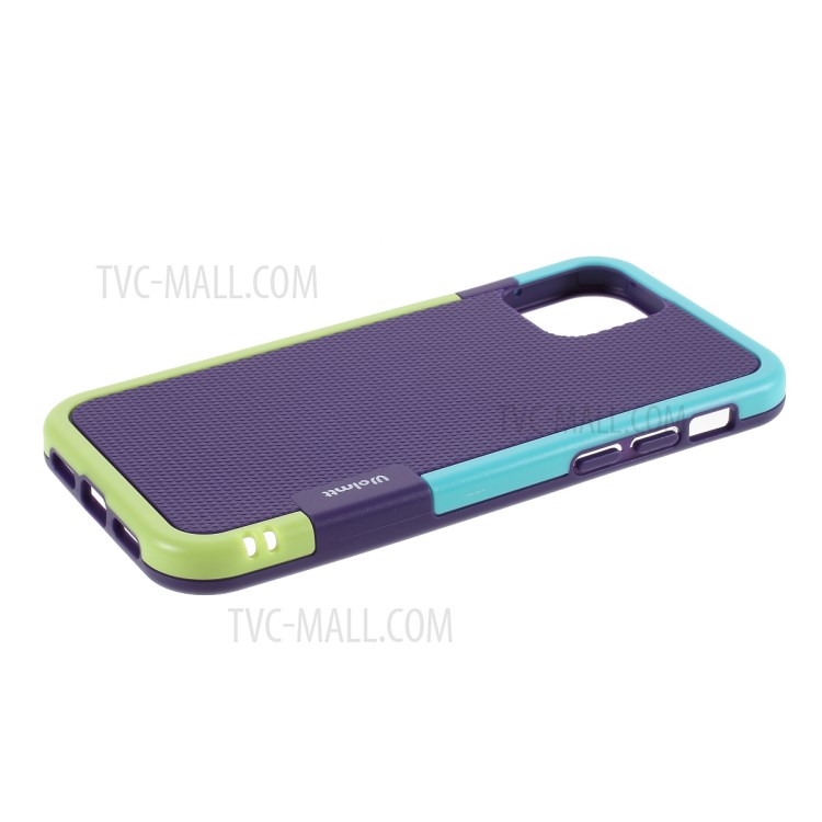 Assorted Color Edge PC + TPU Rhombus Texture Back Case for iPhone 12 Mini - Purple-5