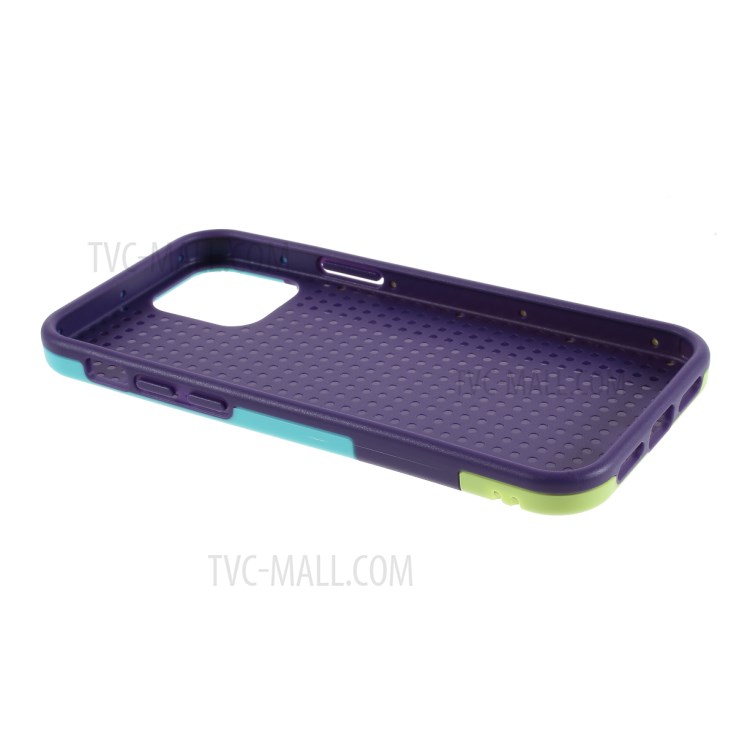 Assorted Color Edge PC + TPU Rhombus Texture Back Case for iPhone 12 Mini - Purple-6