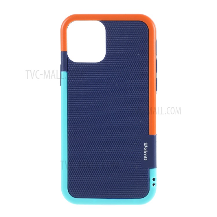 Assorted Color Edge PC + TPU Rhombus Texture Back Case for iPhone 12 Mini - Dark Blue-1