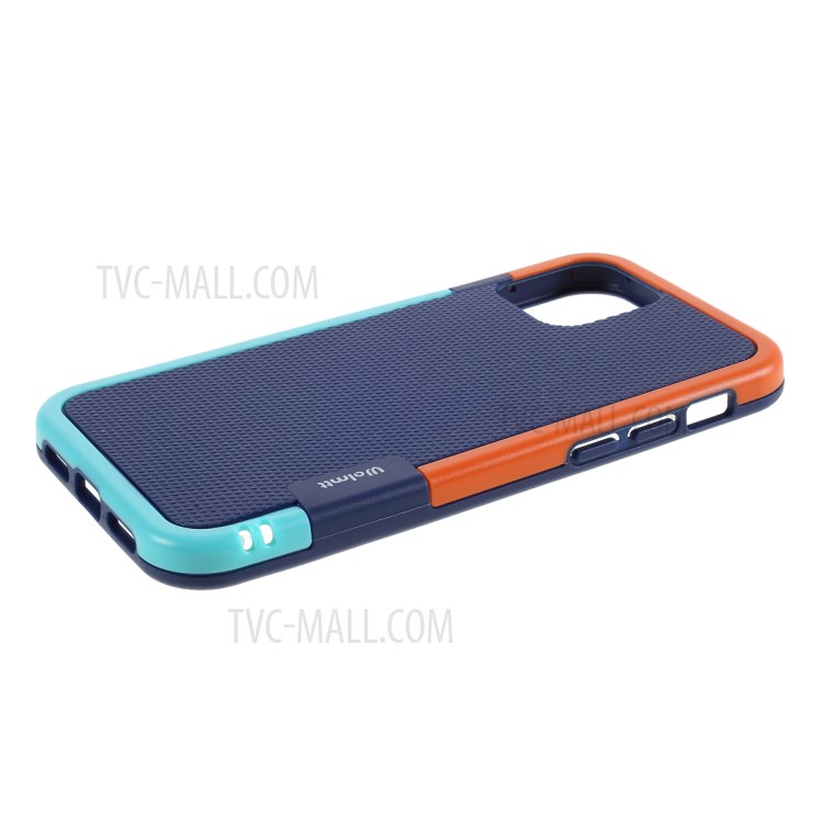 Assorted Color Edge PC + TPU Rhombus Texture Back Case for iPhone 12 Mini - Dark Blue-5
