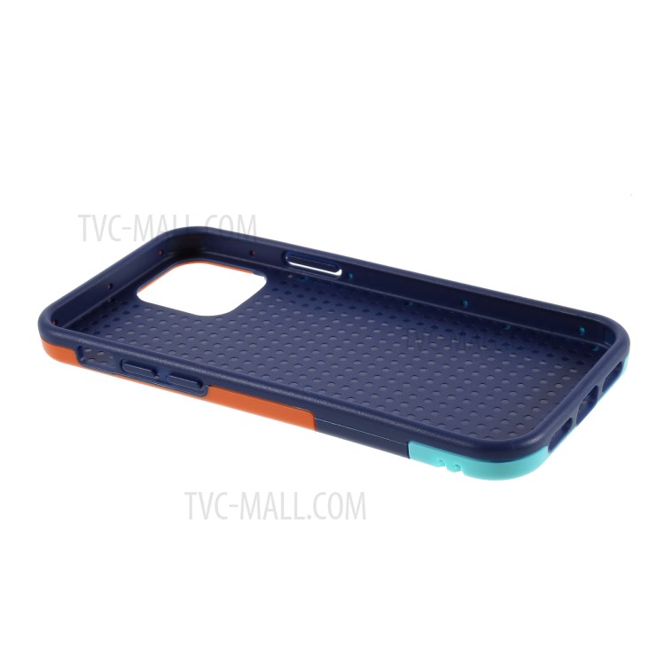 Assorted Color Edge PC + TPU Rhombus Texture Back Case for iPhone 12 Mini - Dark Blue-6