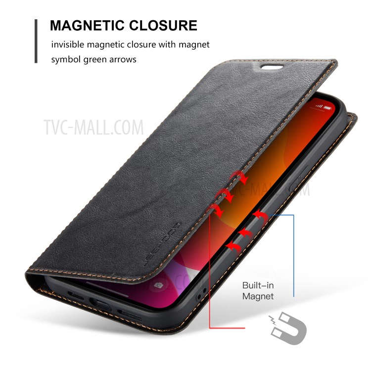 Simple Style Super-thin Leather Cell Phone Shell for iPhone 12 Pro Max - Black-10