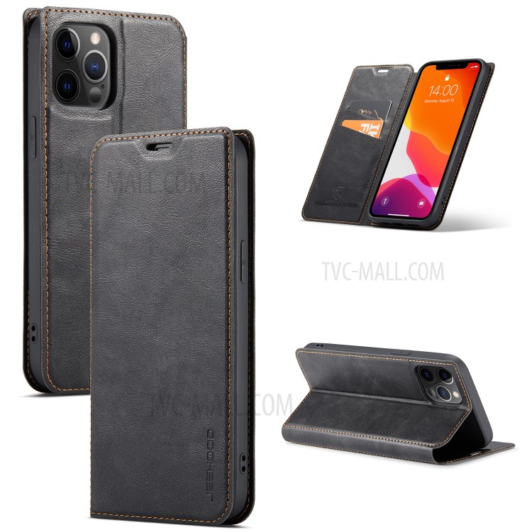 Ultra-thin Leather Phone Cover for iPhone 12 mini - Black-1