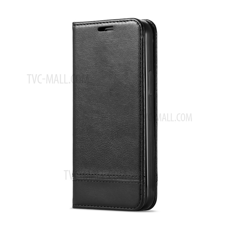 PU Leather Card Holder Phone Stand Cover with Strap for iPhone 12 Mini - Black-5