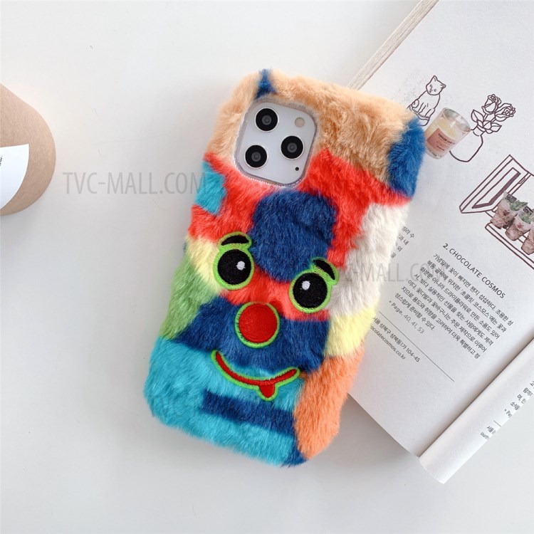 Embroidery Emoji Style Soft Plush Coated TPU Shell for iPhone 12 Pro/12 6.1 inch - Tongue Out-1